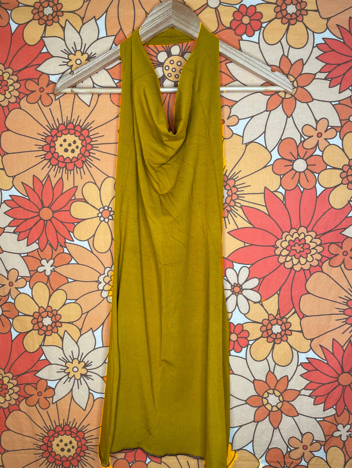 Ready to Ship Mustard Halter Dress - Extra Small