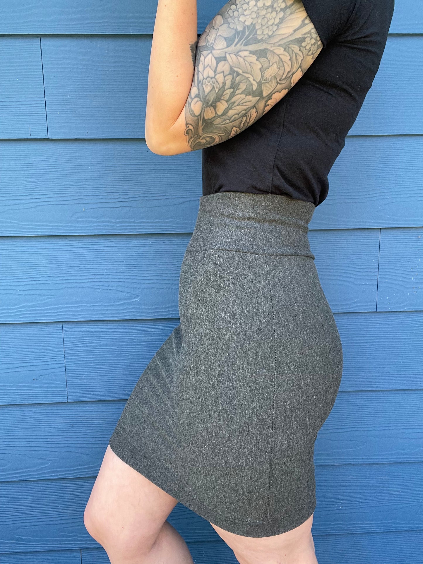 Dark Heather Gray Fleece Skirt - Small