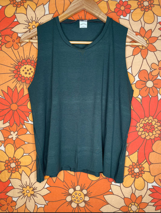 Dark Emerald Sleeveless Top - Large